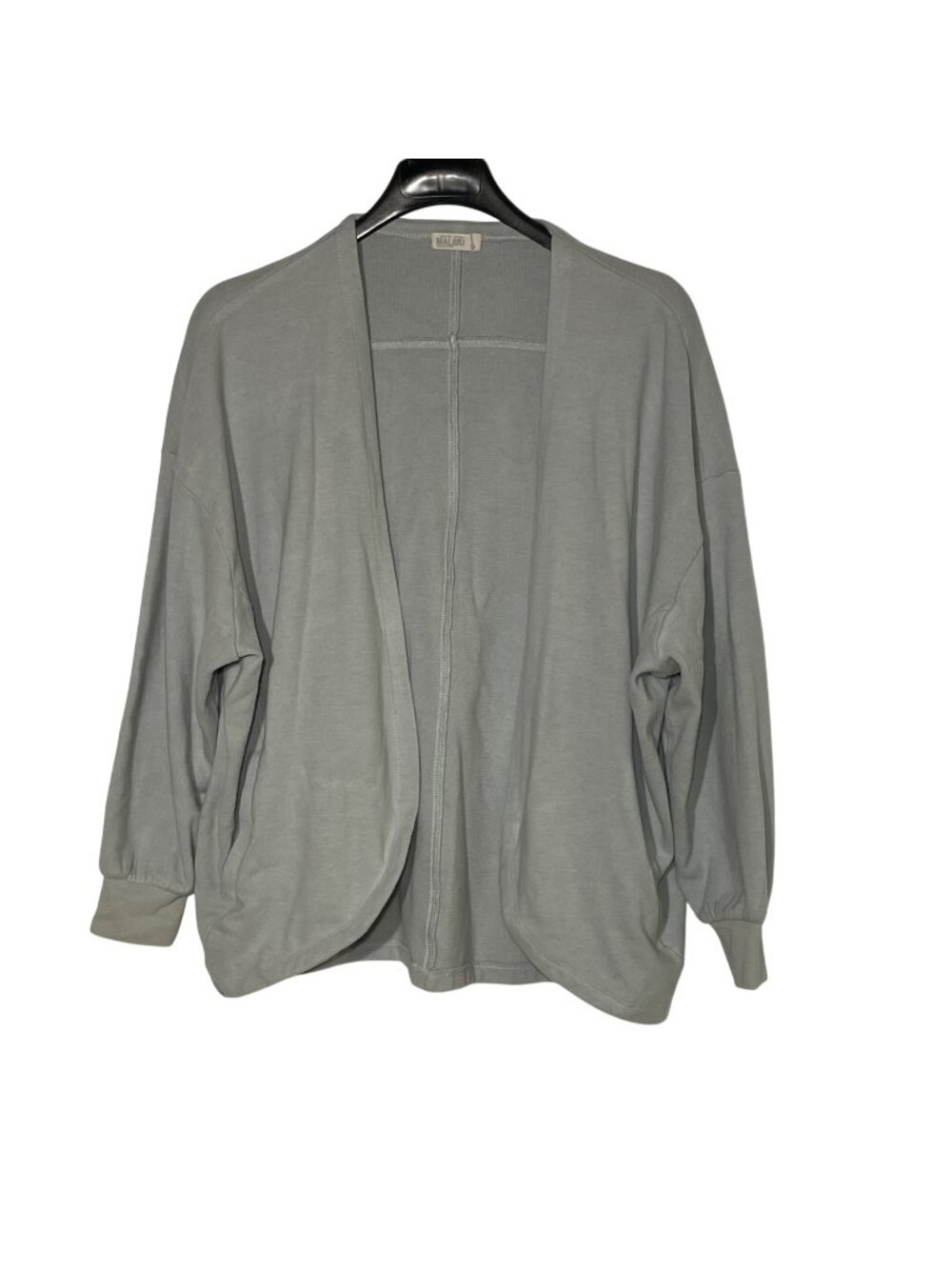 Barefoot Dreams Malibu Brush Terry Circle Cardigan Blue Gray Sz XS Oversized